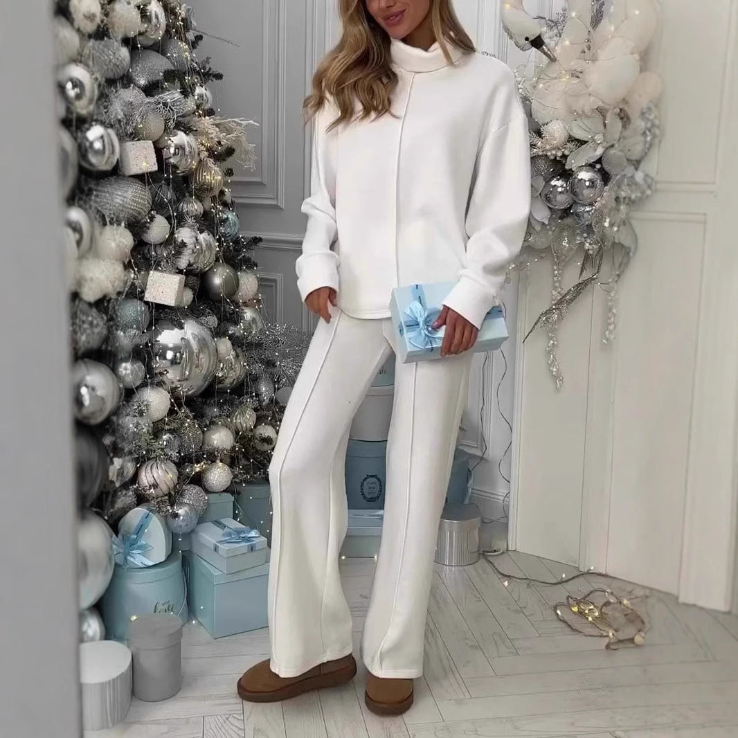 Turtleneck Long-Sleeve Knitted Outfit