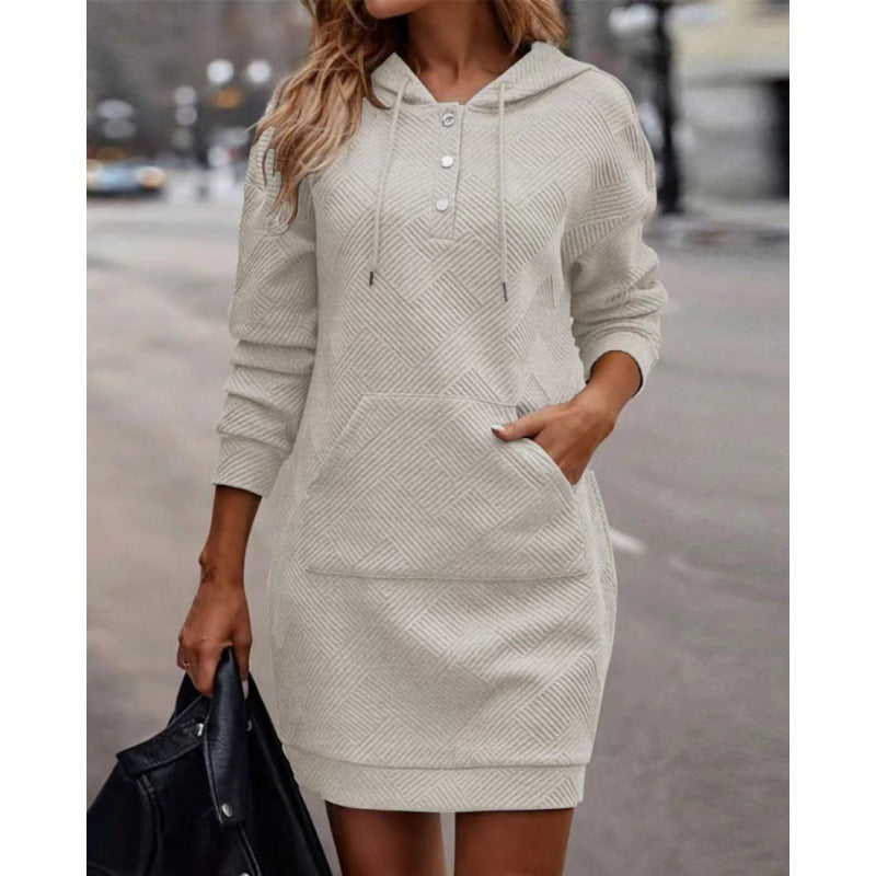 Pockets Hoodie Sweater Mini Dress