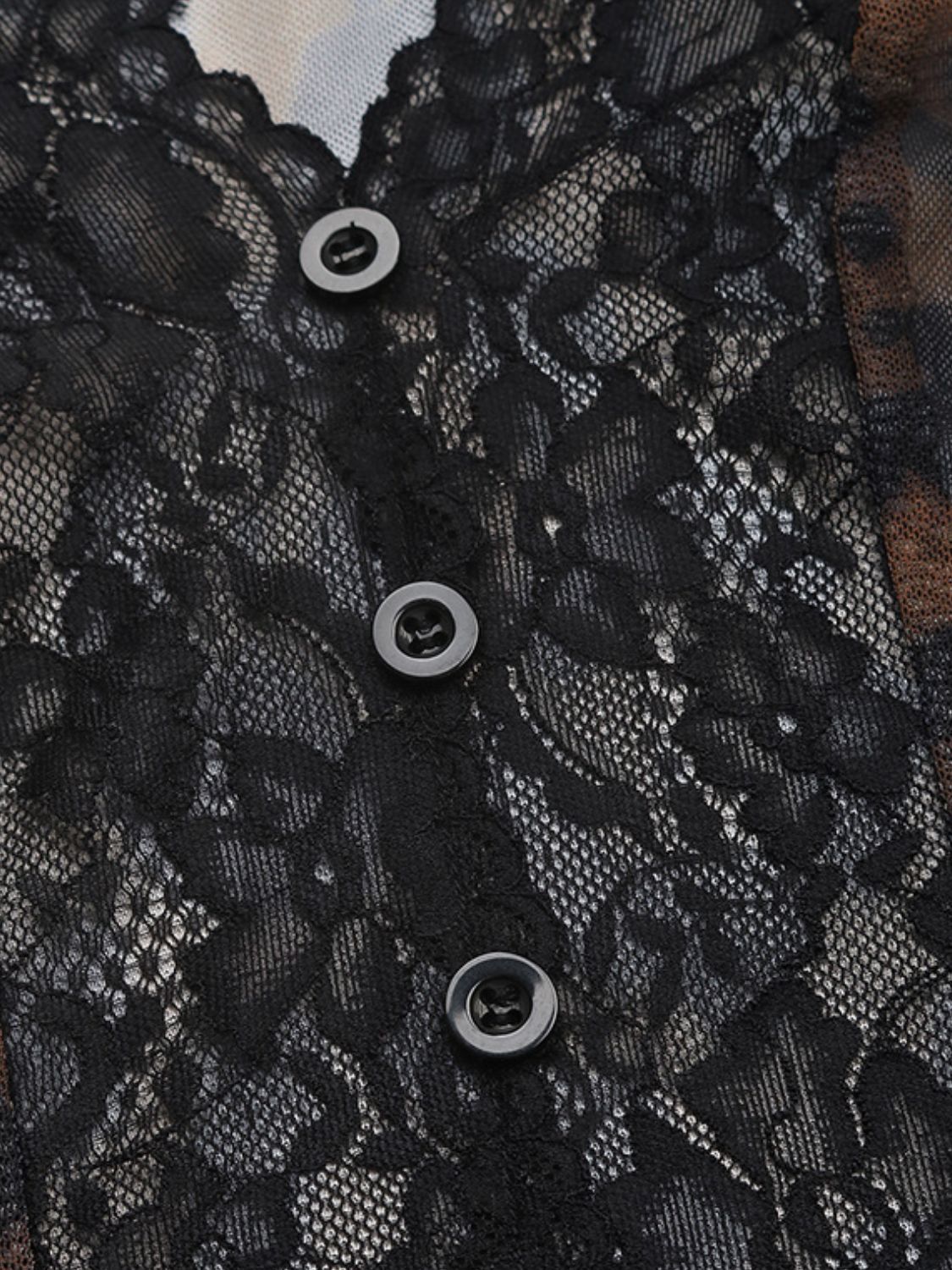 Perfee Leopard V-Neck Lace Bodysuit - US Only