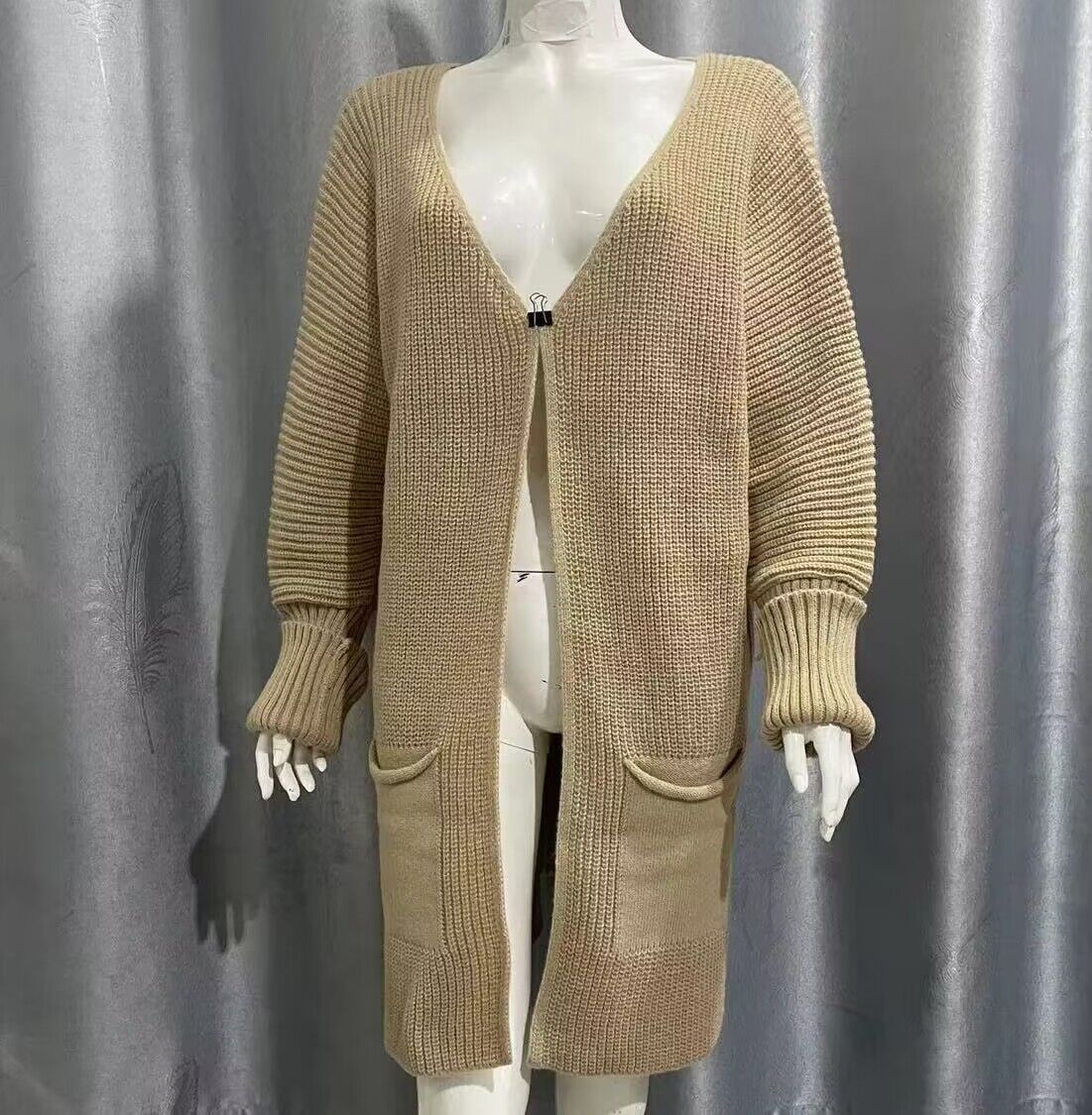 Loose Knitted Midi Sweater Coat