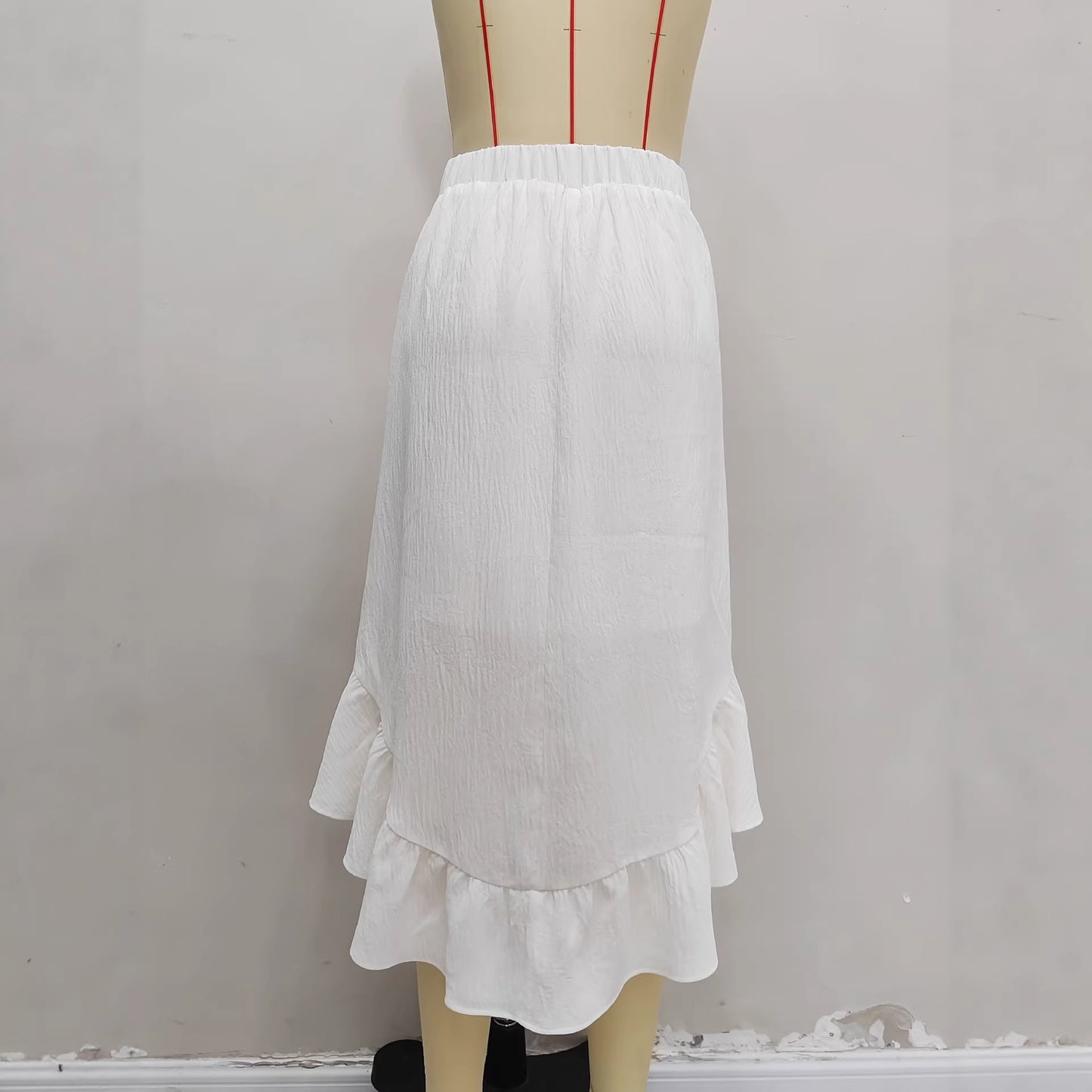 Retro Color-Block Webbing Patchwork Skirt Womens New Niche Design High-Street A-Line