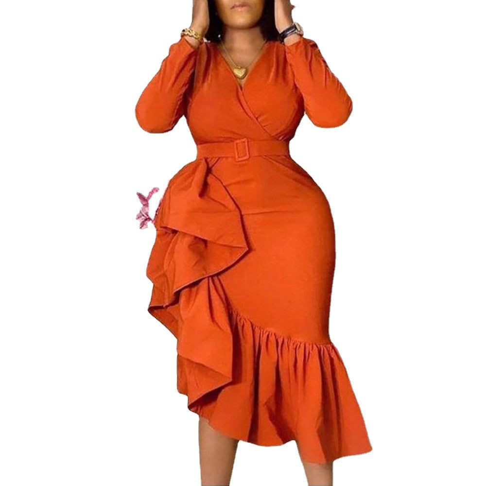 Lotus Leaf Ruffle Dress