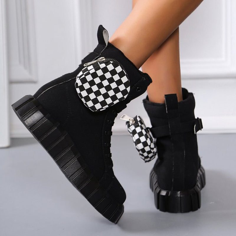 Punk Ankle Boots With Belt