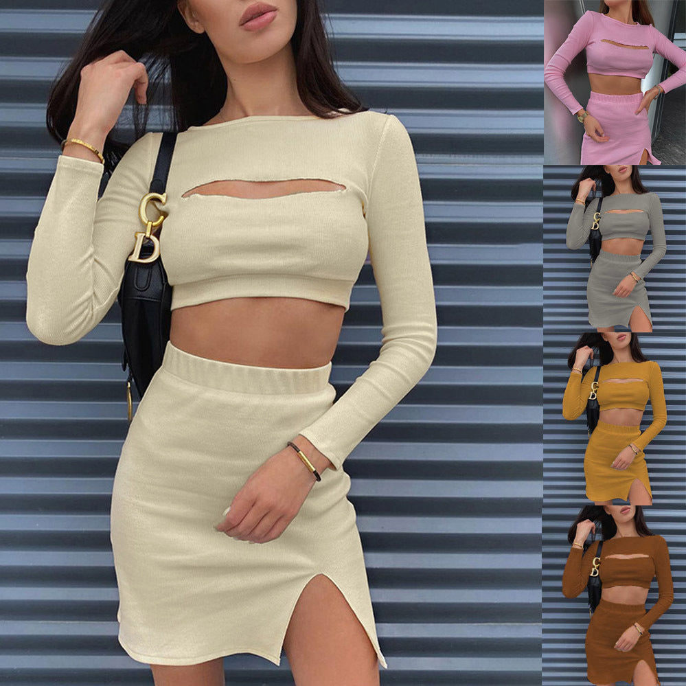 Cutout-Top Mini Skirt Outfit