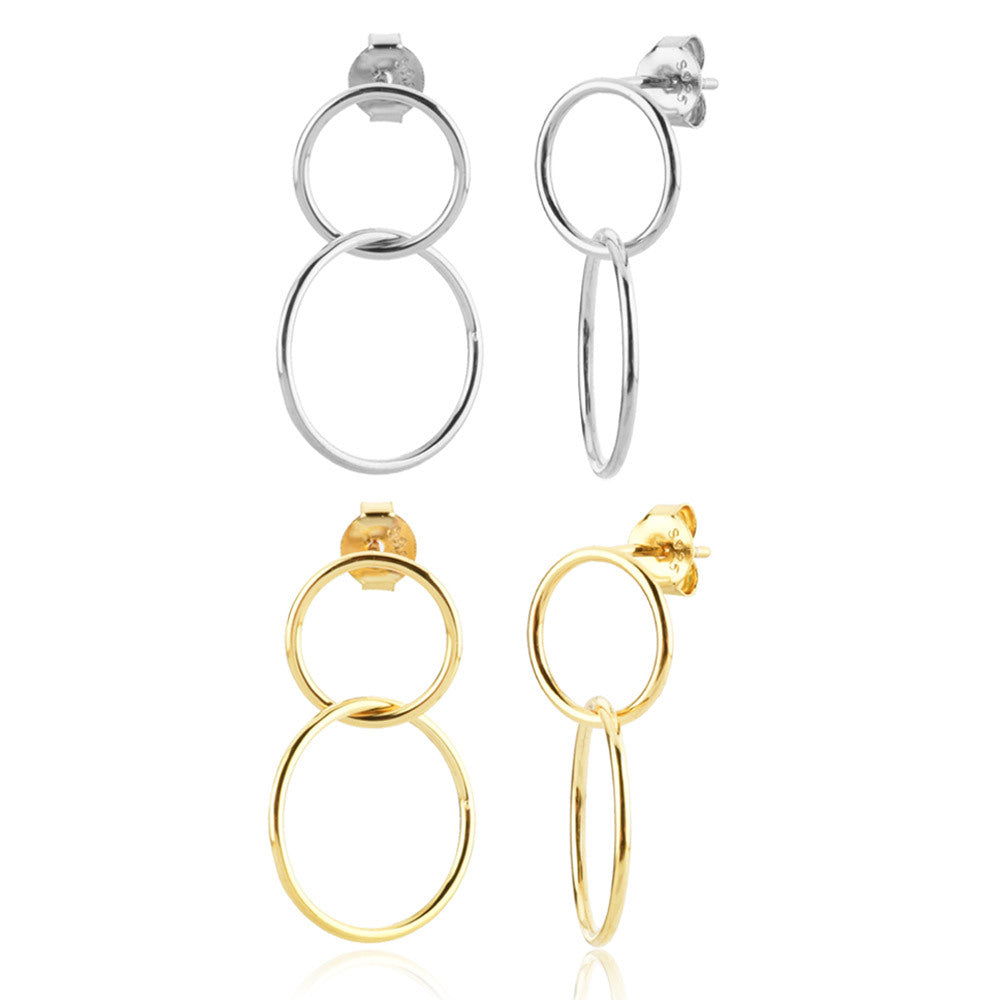 Long Ring Buckle Earrings For Women