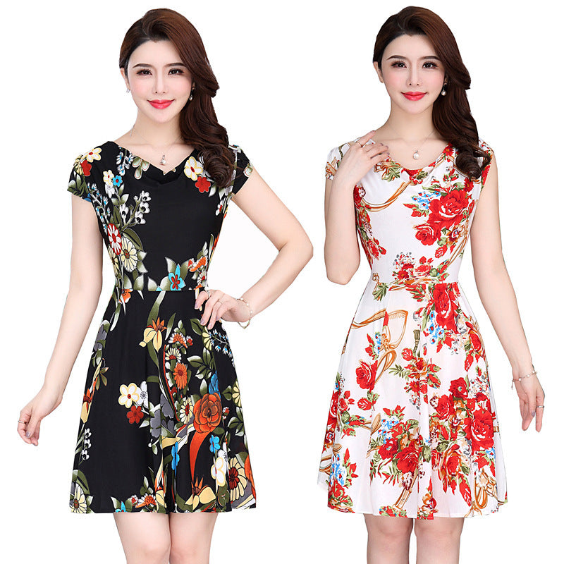 Flower-Patern Mini Dress