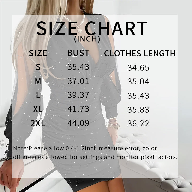 Ruched Bodycon Mesh Long-Sleeve Cocktail Dress - US Only