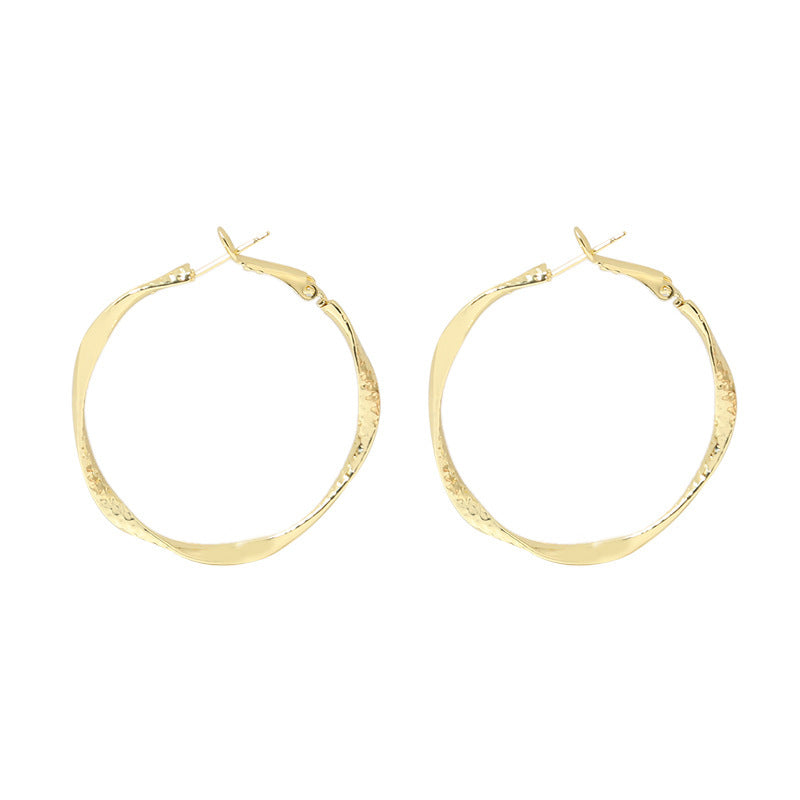 Women's Geometric Hoop Twisted Floral Earrings