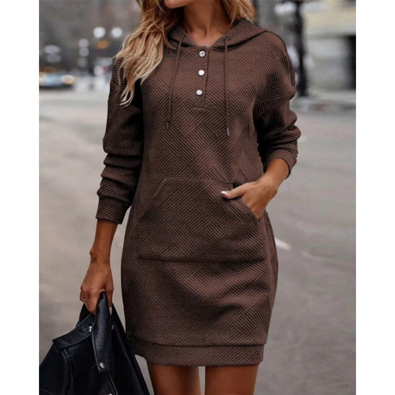 Pockets Hoodie Sweater Mini Dress