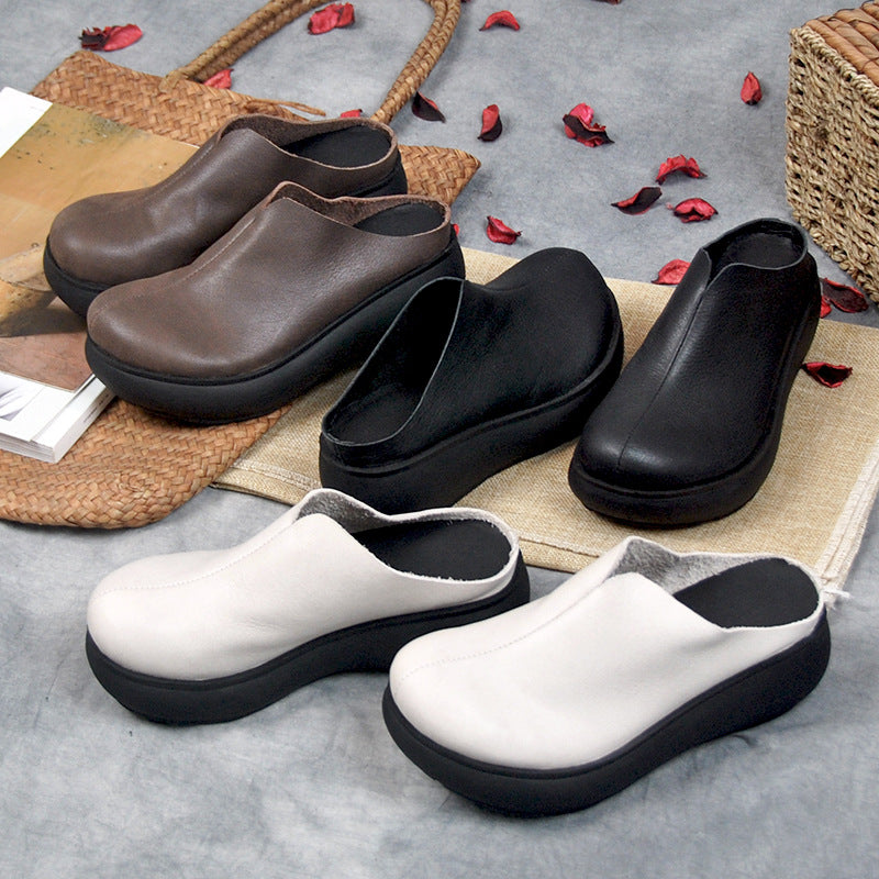 Retro Platform Leather Sandals
