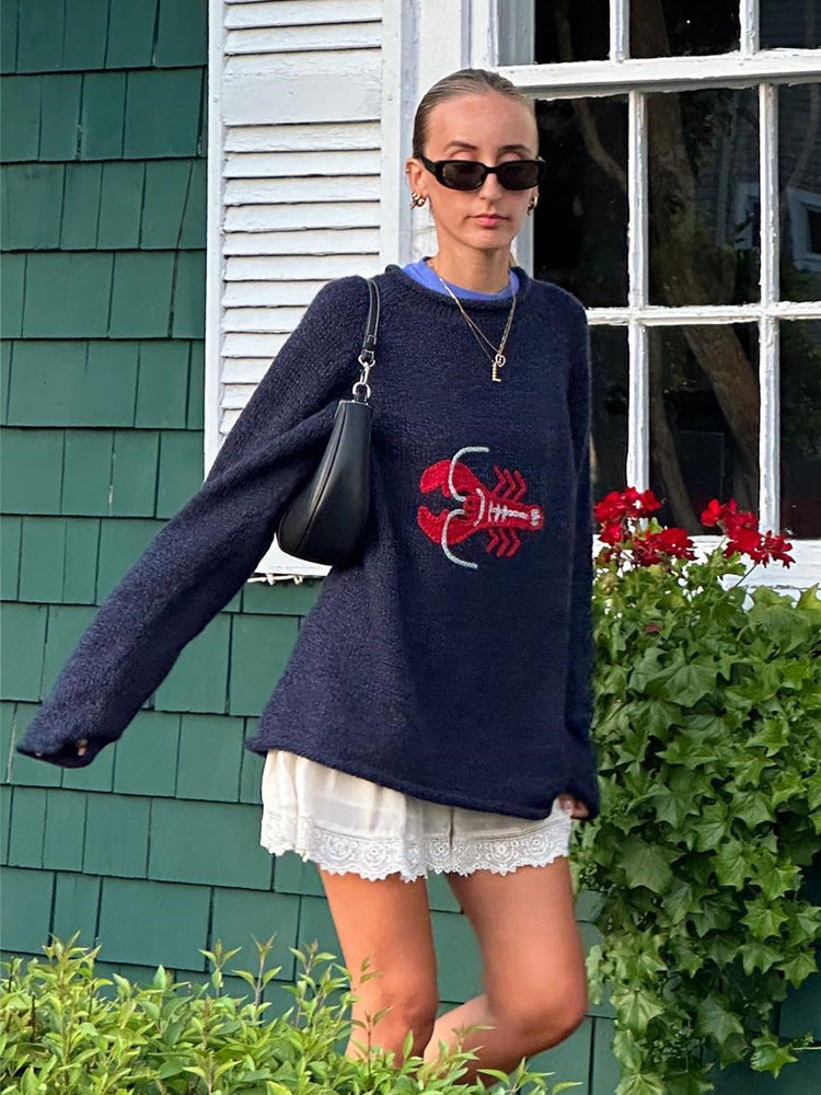 Knitted Animal Pattern Sweater