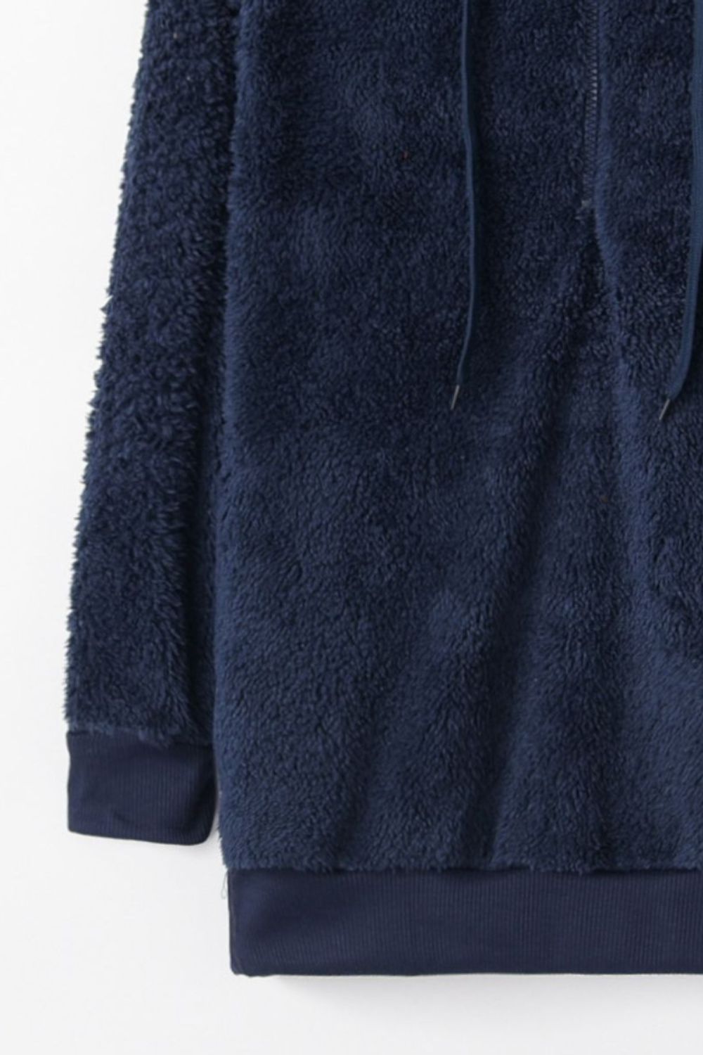 Quarter-Zip Drawstring Teddy Hoodie - US Only