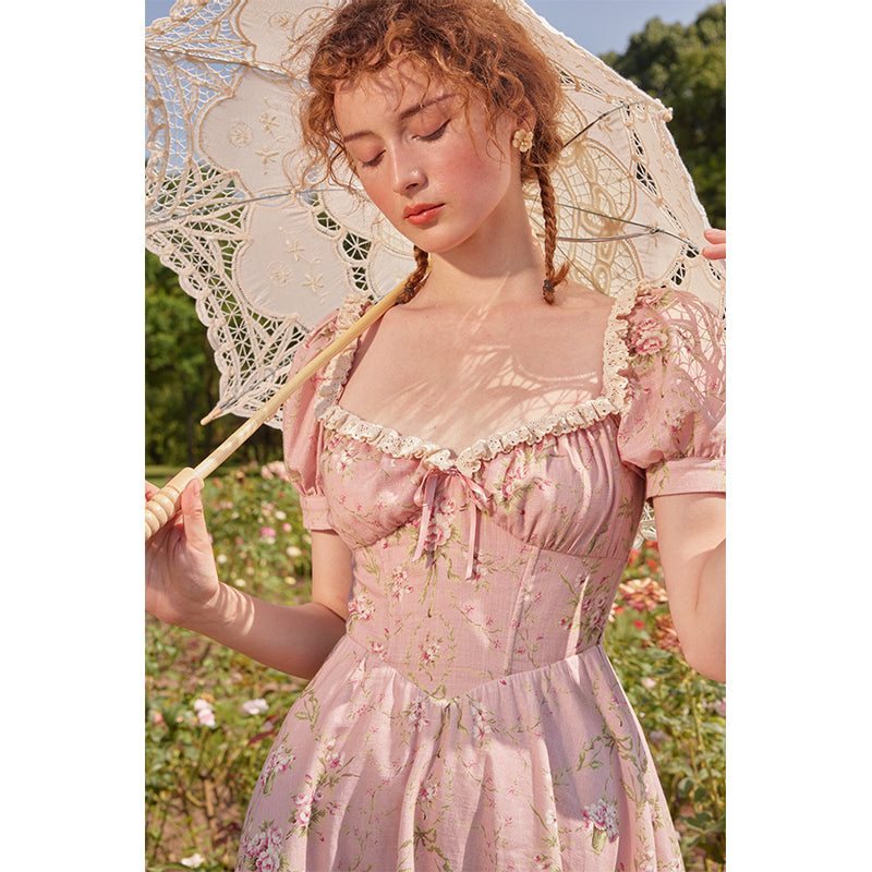 Luxurious Pretty French Cotton Country-Style Dress