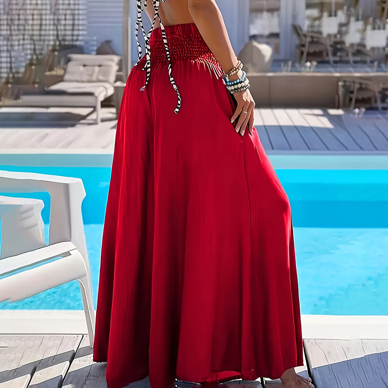 Stretchy Palazzo High-Waist Wide-Leg Trousers - US Only