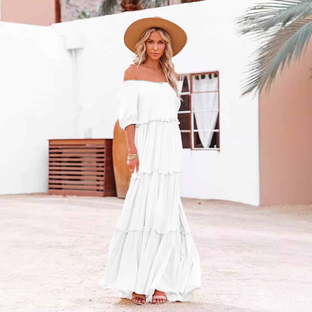 French-Style High-Waist Sling Dress