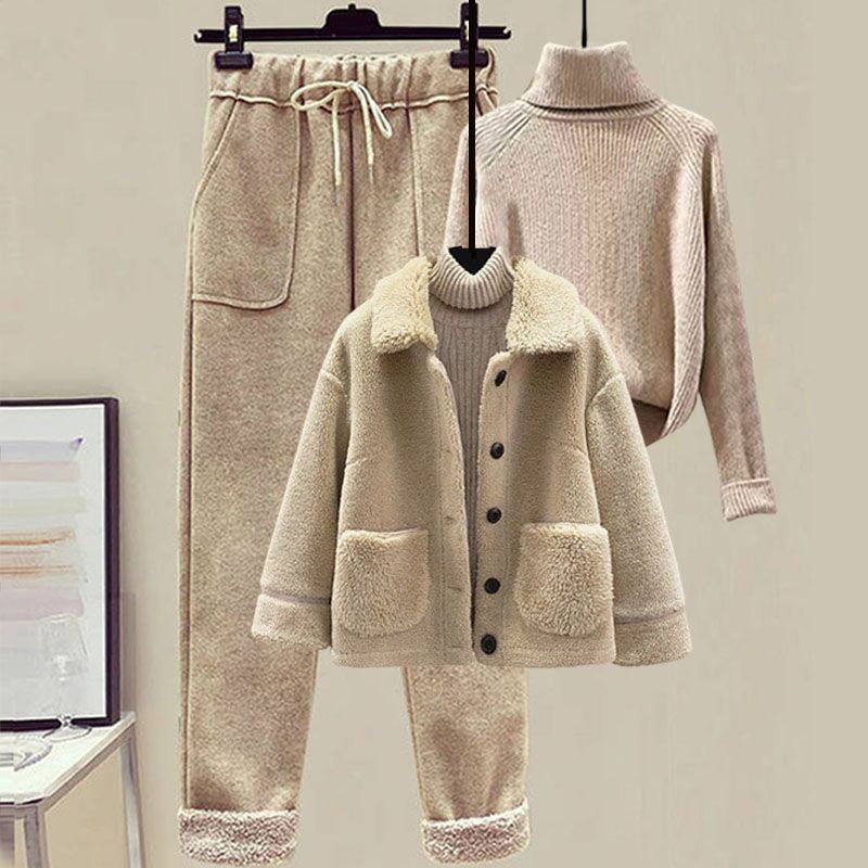 Lamb Wool Fur Three-Piece Outfit