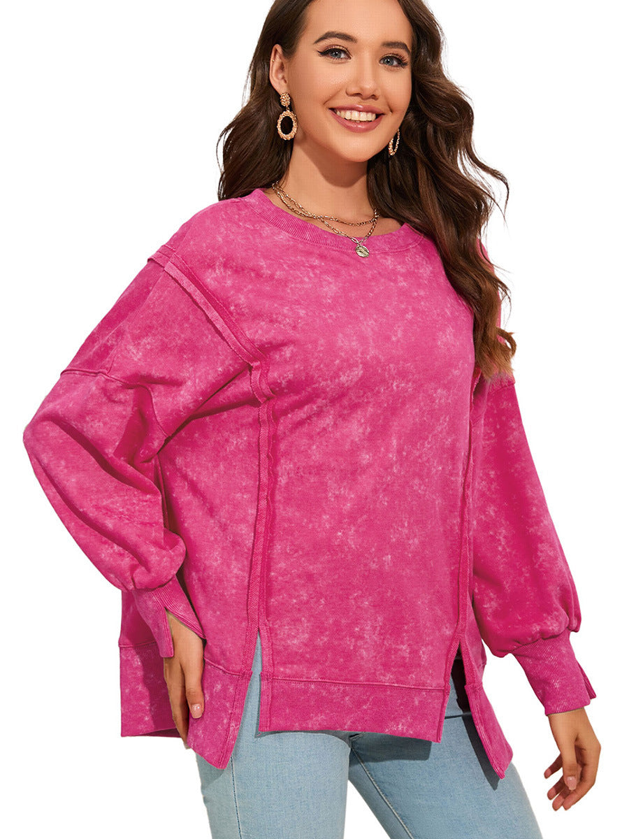 Hipster Solid-Colour Pullover Sweater Shirt