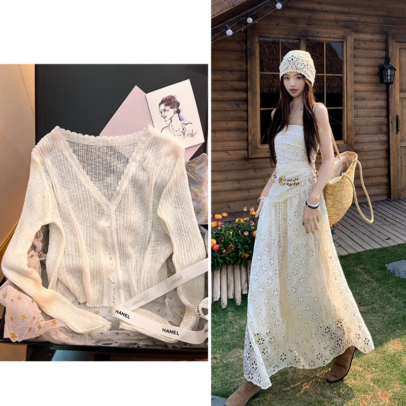 Summer Embroidered Dopamine Strapless Bohemian Style Dress For Women