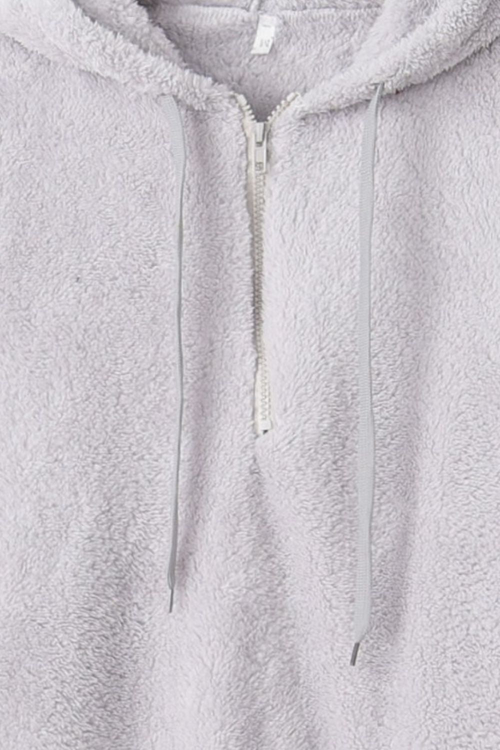 Quarter-Zip Drawstring Teddy Hoodie - US Only