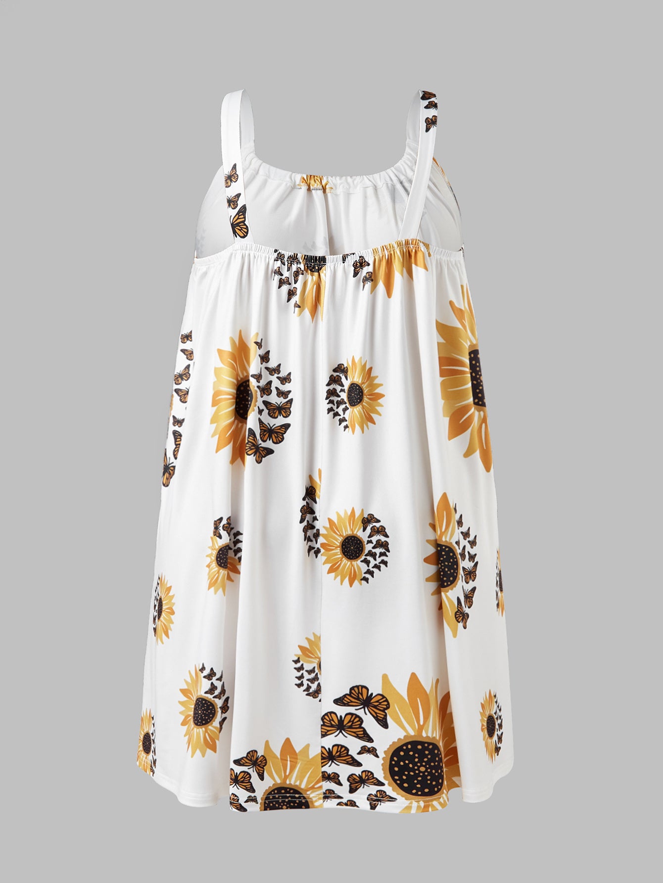 Sunflower Printed Casual Loose Cami Dress - US Only