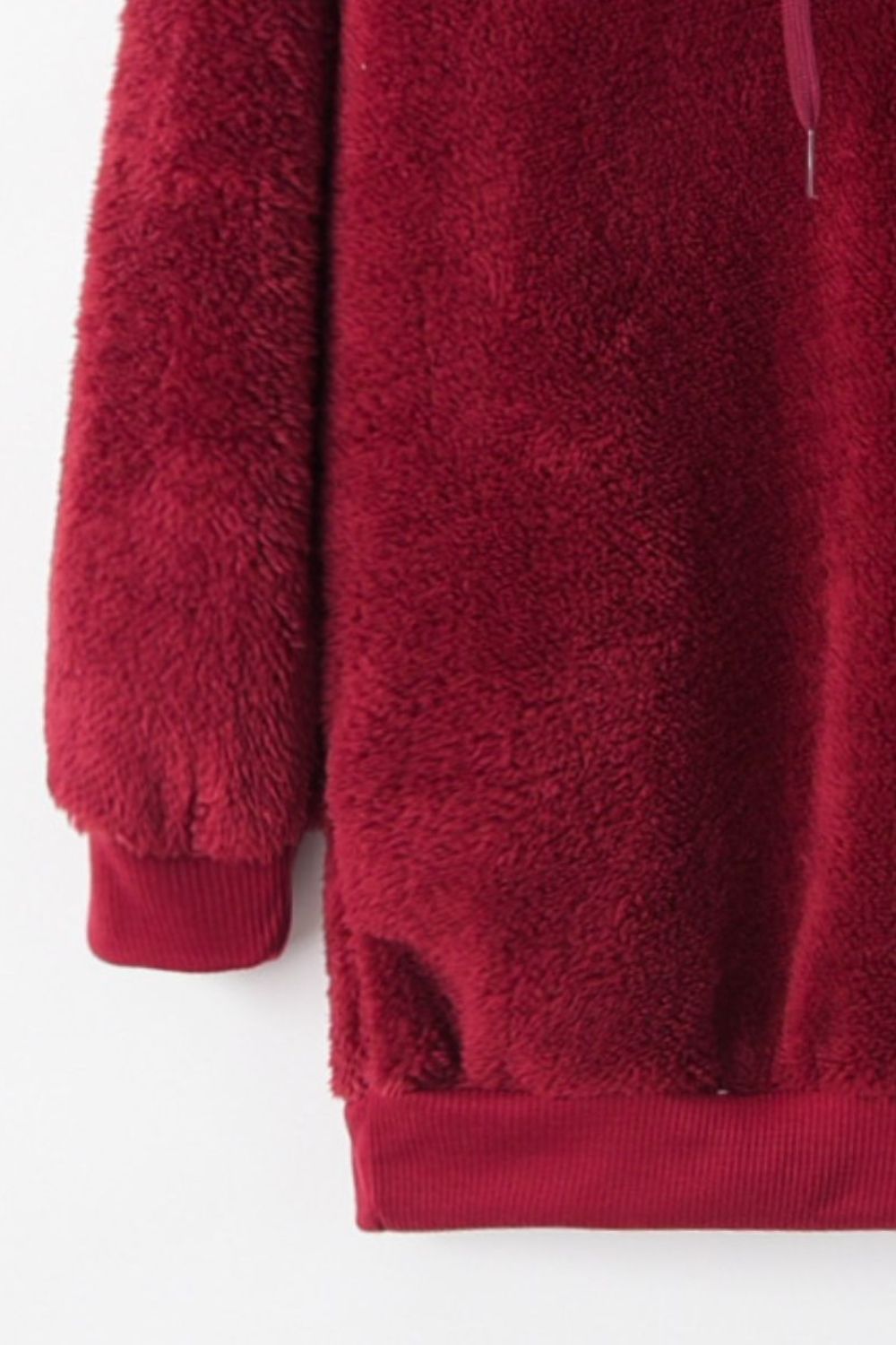 Quarter-Zip Drawstring Teddy Hoodie - US Only