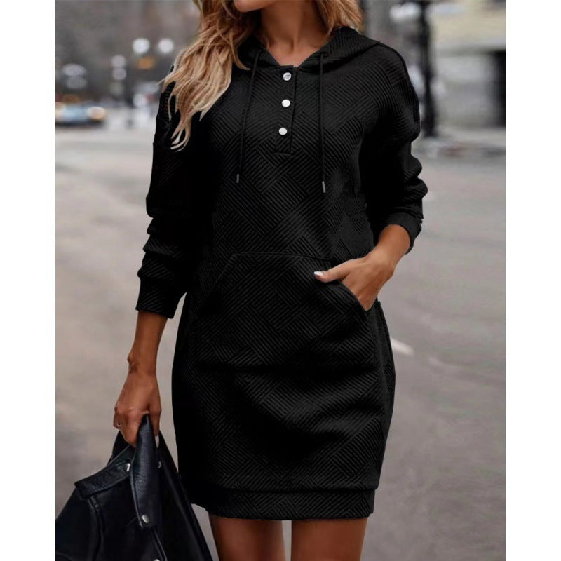 Pockets Hoodie Sweater Mini Dress