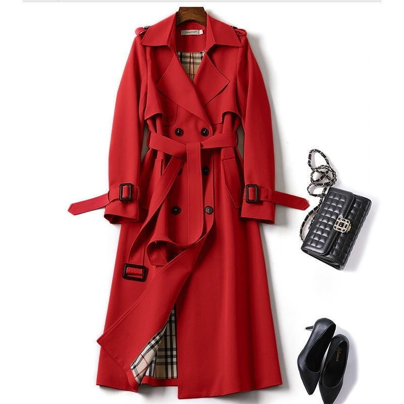 Double-Breasted Midi Trench Coat