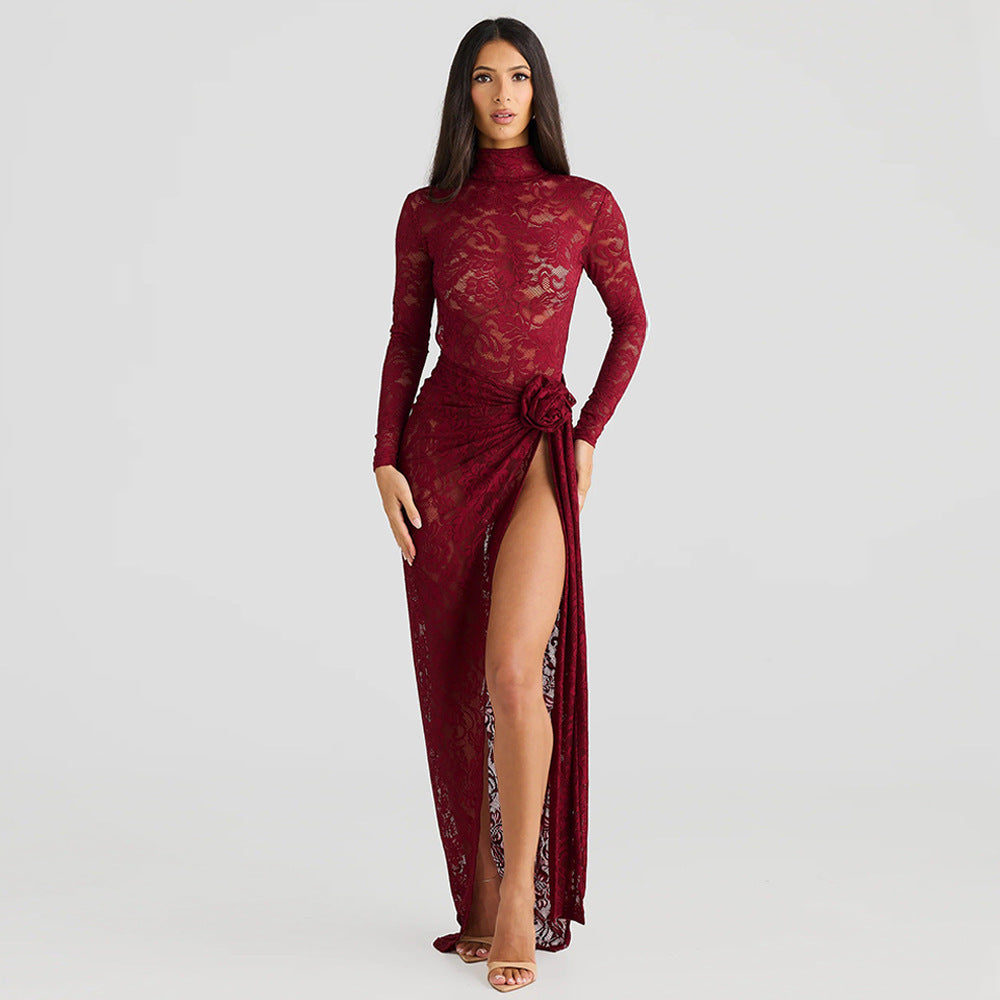 Backless Slim-Fit See-Through Two-Piece Outfit