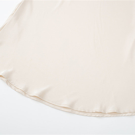 Backless Satin Textured Dress For Women