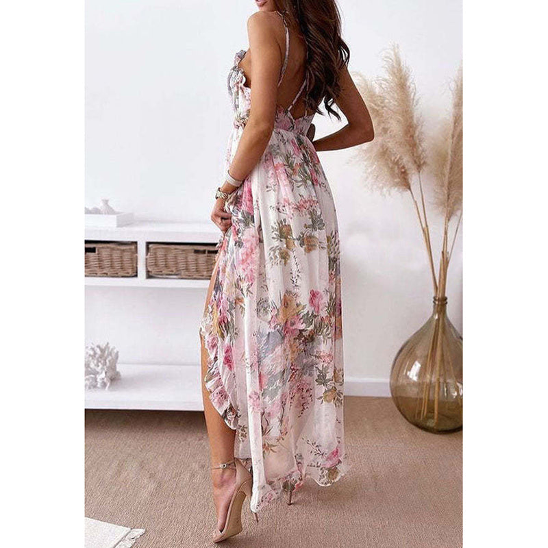 Spaghetti-Strap Flowy Fairy-Style Dress - US Only