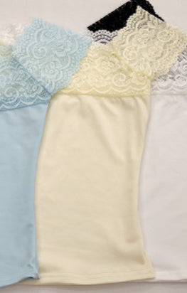 Lace-Stitching Exposed Slim Top