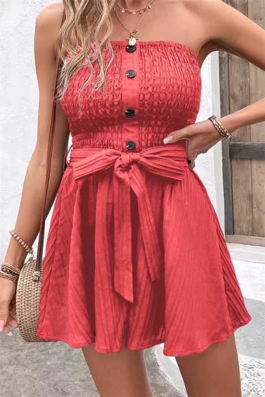 Tube-Top Shorts Jumpsuit