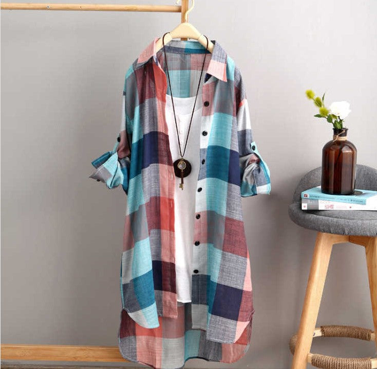 Korean-Style Sun-Protection Women's Mid-Length Shirt