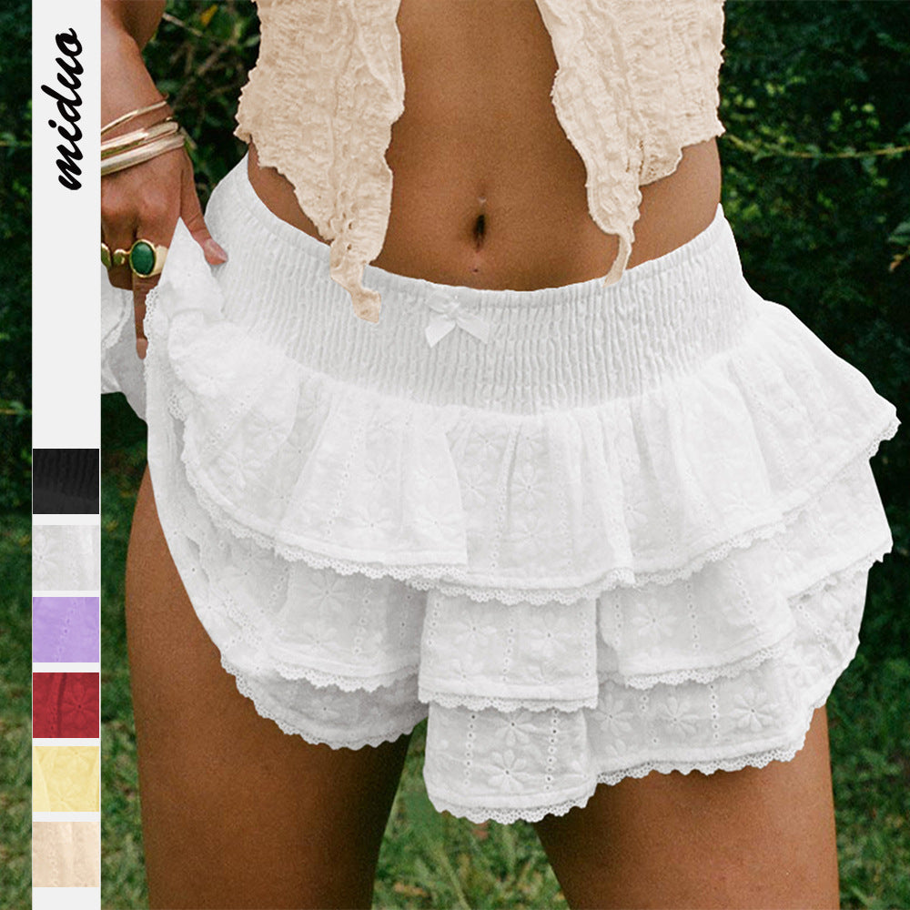 Bow Decorative Lace Bud Skirt