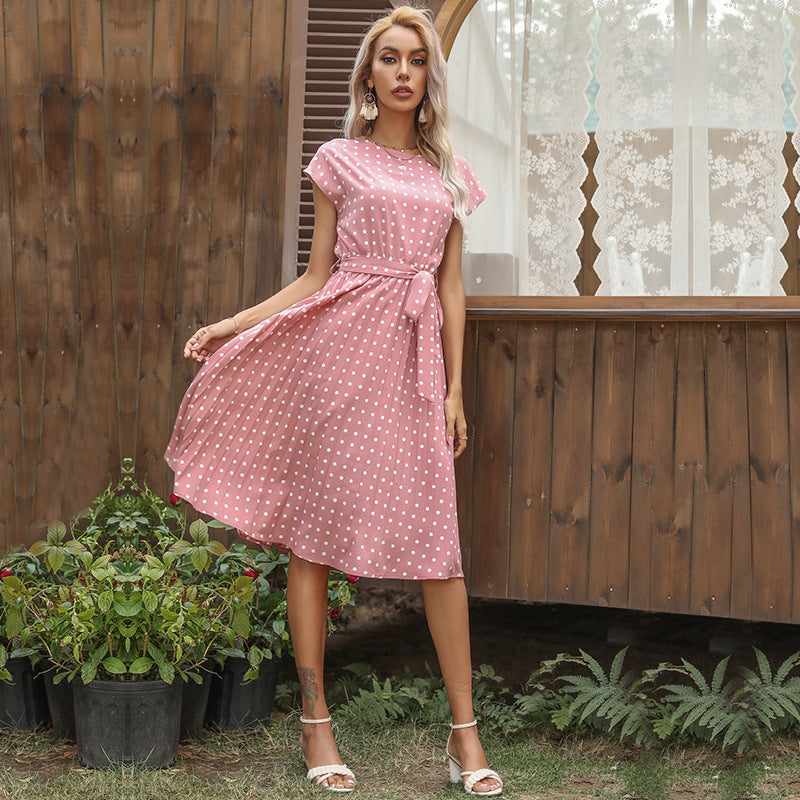 Polka Dot Short-Sleeve Dress
