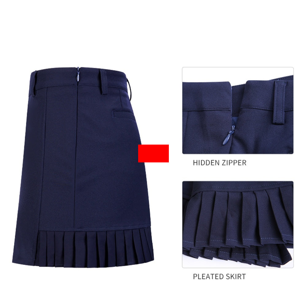 Pleated Back Swing Golf Mini Skirt