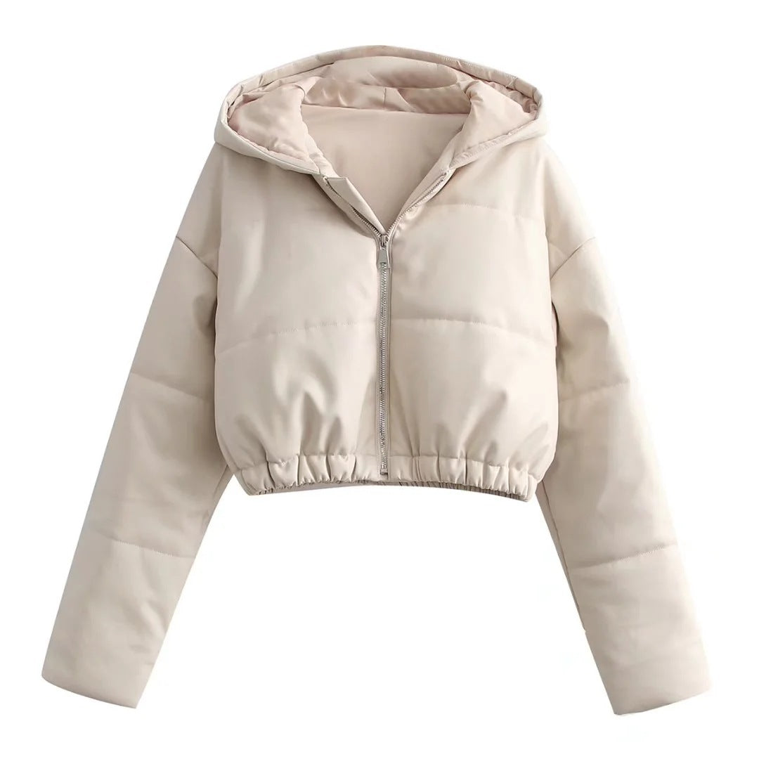 Hooded Zipper Warm Short Padded Jacket