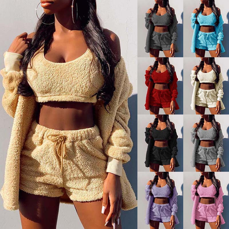 Casual Suit For Women - Coat+Shorts+Vest