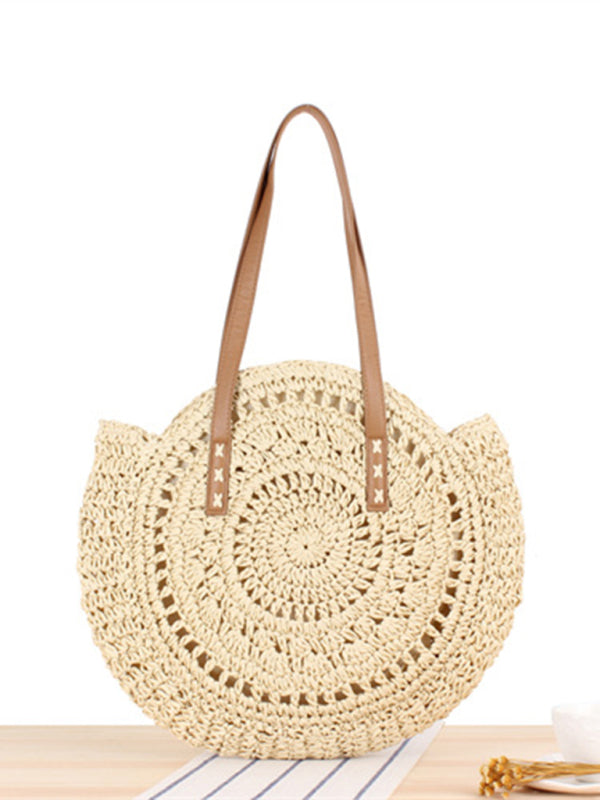 Round Straw Woven Handbag