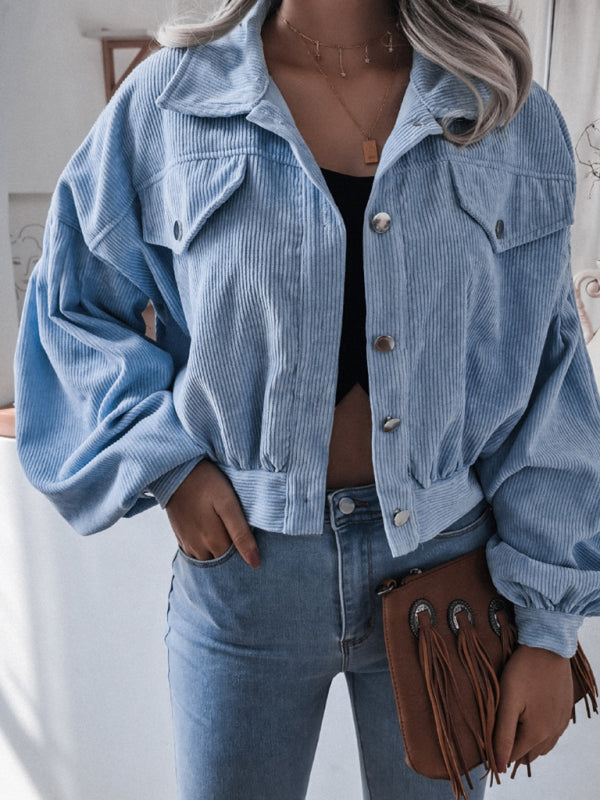 Women's Corduroy Casual Short Jacket