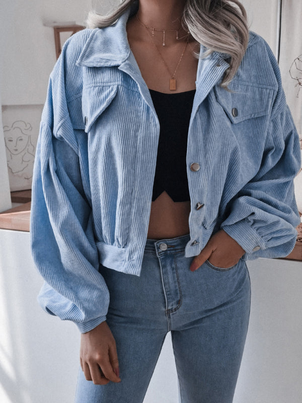 Women's Corduroy Casual Short Jacket