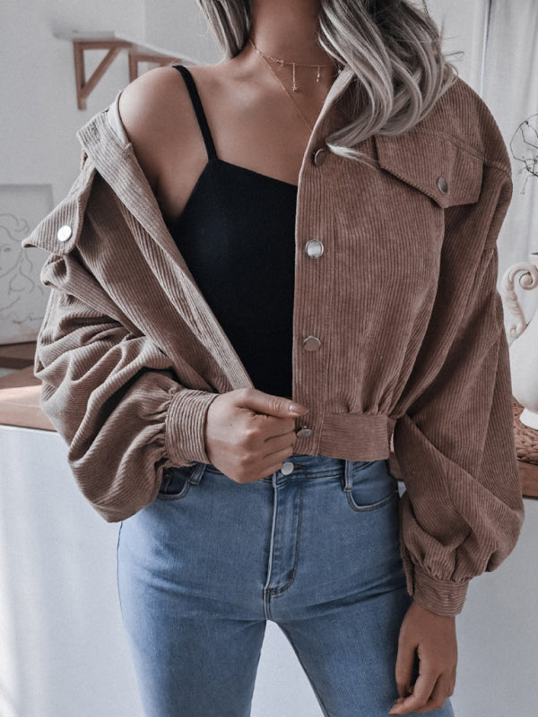 Women's Corduroy Casual Short Jacket