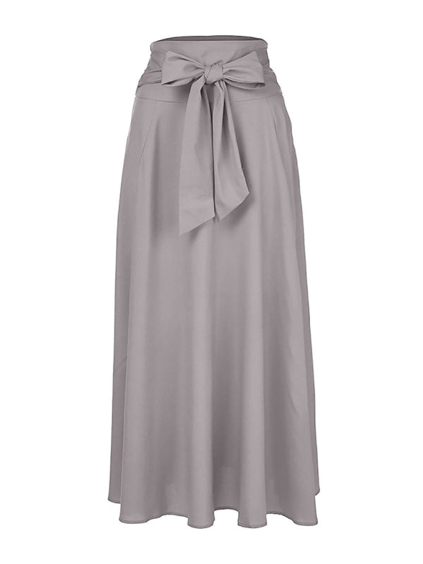 Casual High-Waist Lace Up Skirt