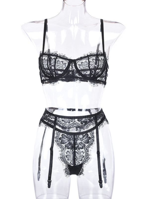 New Three-Piece Suspender Lingerie Set