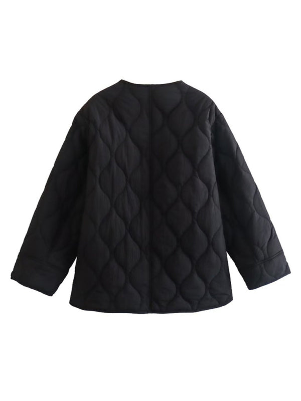 Loose Rhombus Cotton Coat