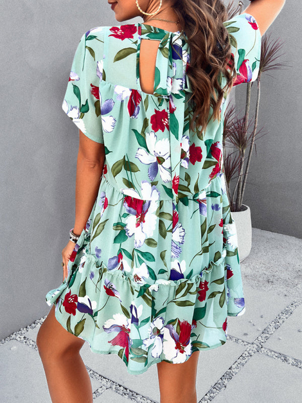 New Casual Printed Short-Sleeve Dress