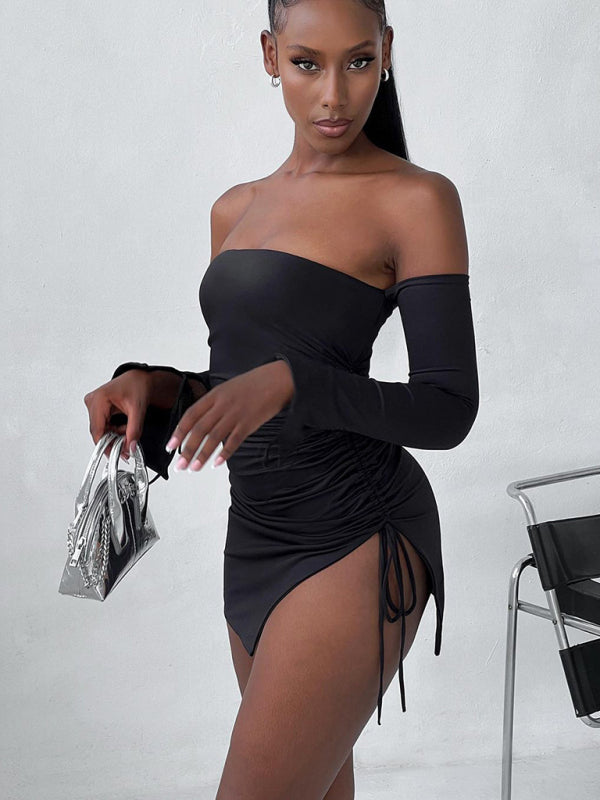Hip-Wrapped Dress With Slits