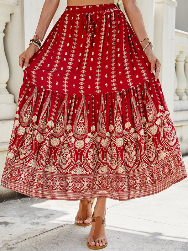 Bohemian Long Swing Skirt