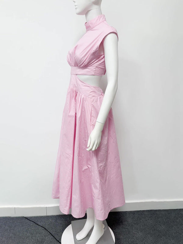 New Sleeveless Hollow Maxi Dress