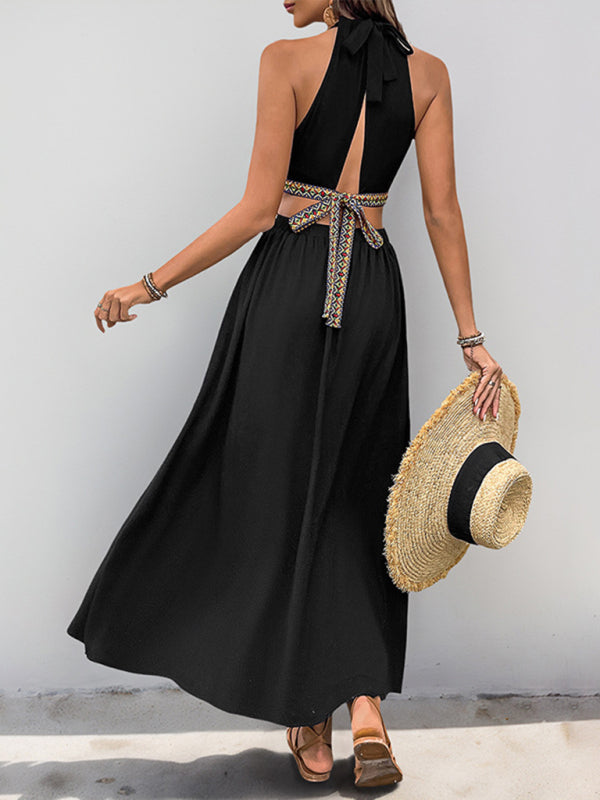 Hollow Waist-Baring Long Dress